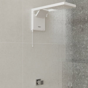 Chuveiro Elétrico Eletrônico Lorenzetti Acqua Duo Ultra 6800W 220V Branco Quadrado